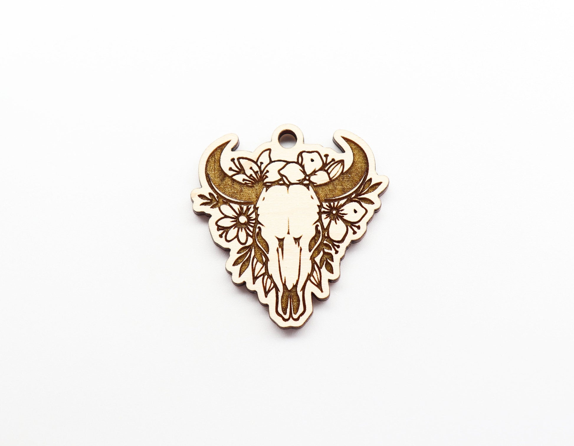 Cow skull Keychain blank,  wood blanks, wood cutouts