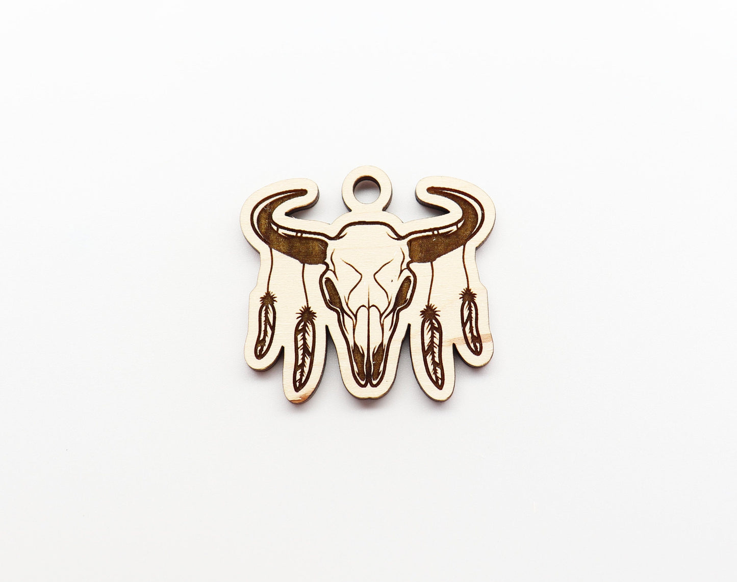 Cow skull Keychain blank,  wood blanks, wood cutouts