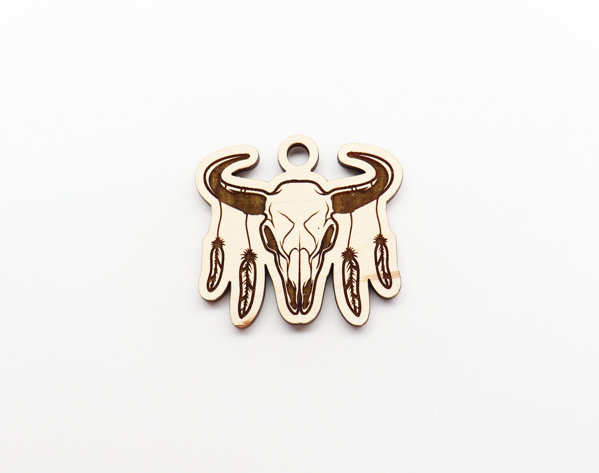 Cow skull Keychain blank,  wood blanks, wood cutouts