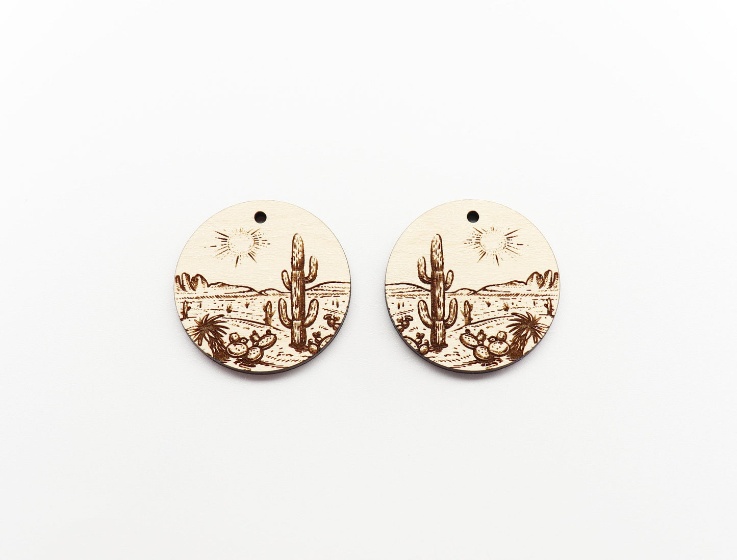 Desert scene earrings, earring blanks , sold per set