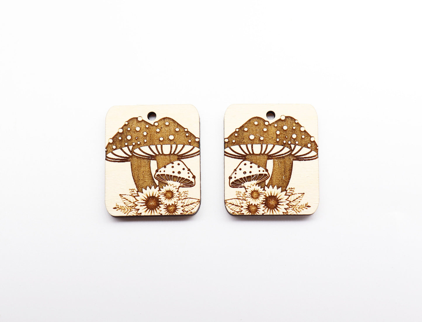 Mushroom earrings, DIY earrings, earring blanks, sold per set