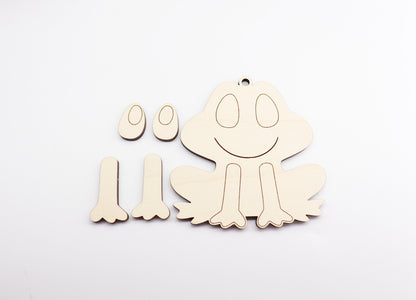 Frog car charm,  wood blanks, wood cutouts