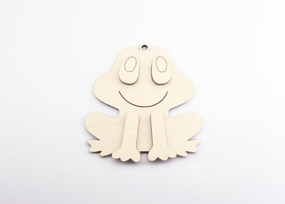 Frog car charm,  wood blanks, wood cutouts