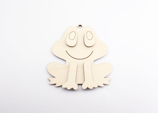 Frog car charm,  wood blanks, wood cutouts