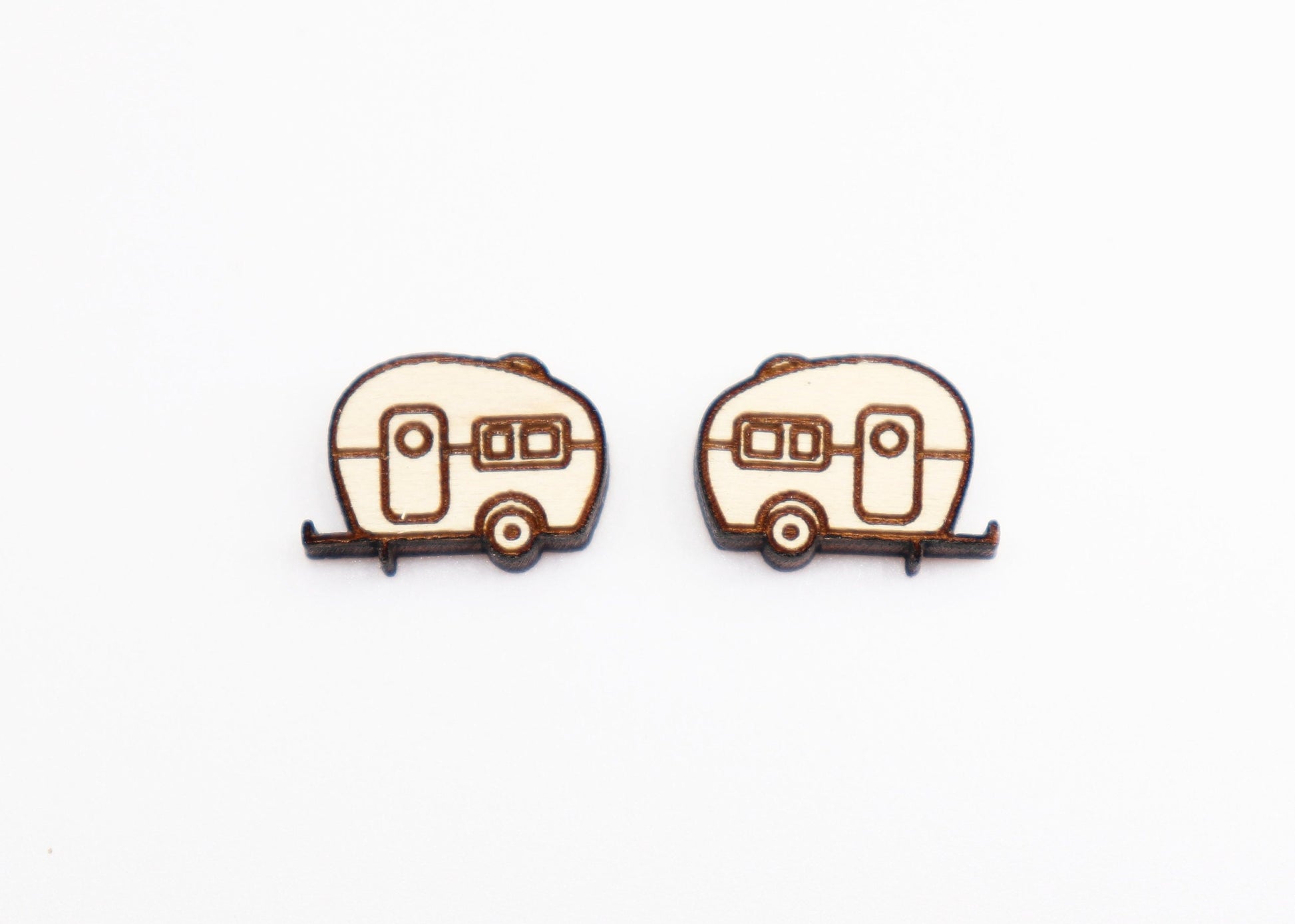 Camper wood stud blanks, earring blanks, wood cutouts