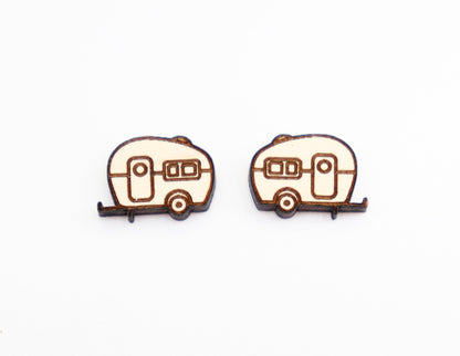 Camper wood stud blanks, earring blanks, wood cutouts