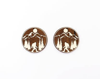 Bigfoot blanks, Wood earring blanks, DIY earrings, sold per set