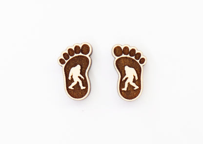 Bigfoot studs, Wood earring blanks, DIY earrings, wood studs, sold per set