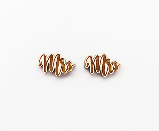 Mrs studs, Wood earring blanks, DIY earrings, wood studs, sold per set