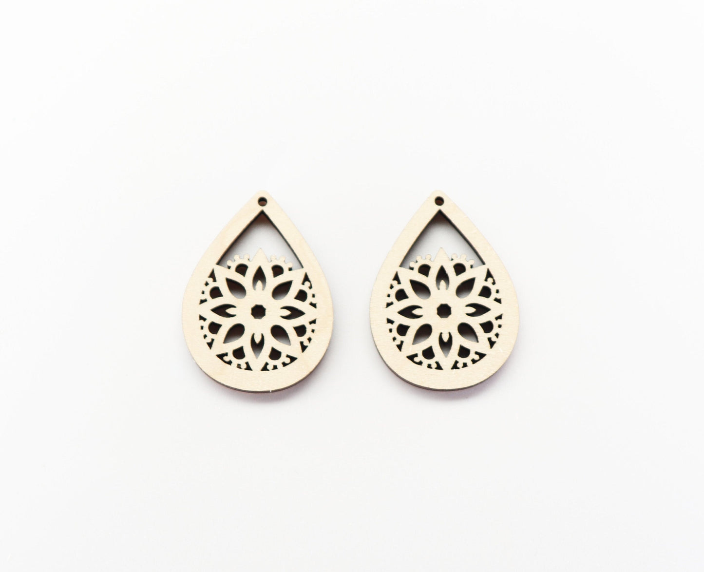 Teardrop wood earring blanks, wood cutouts, earring blanks