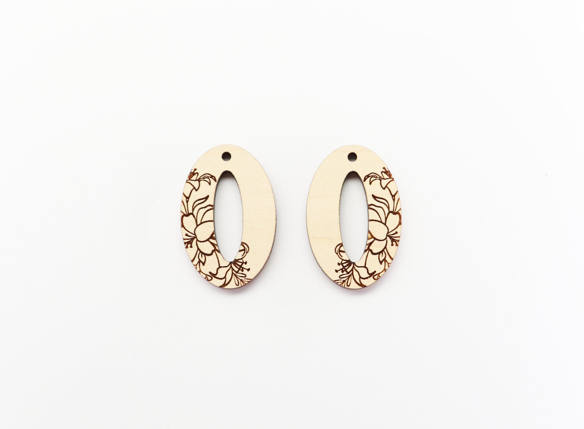 Oval earring blanks, DIY earrings, flower earrings, sold per set