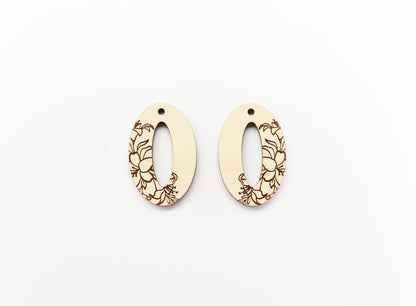 Oval earring blanks, DIY earrings, flower earrings, sold per set