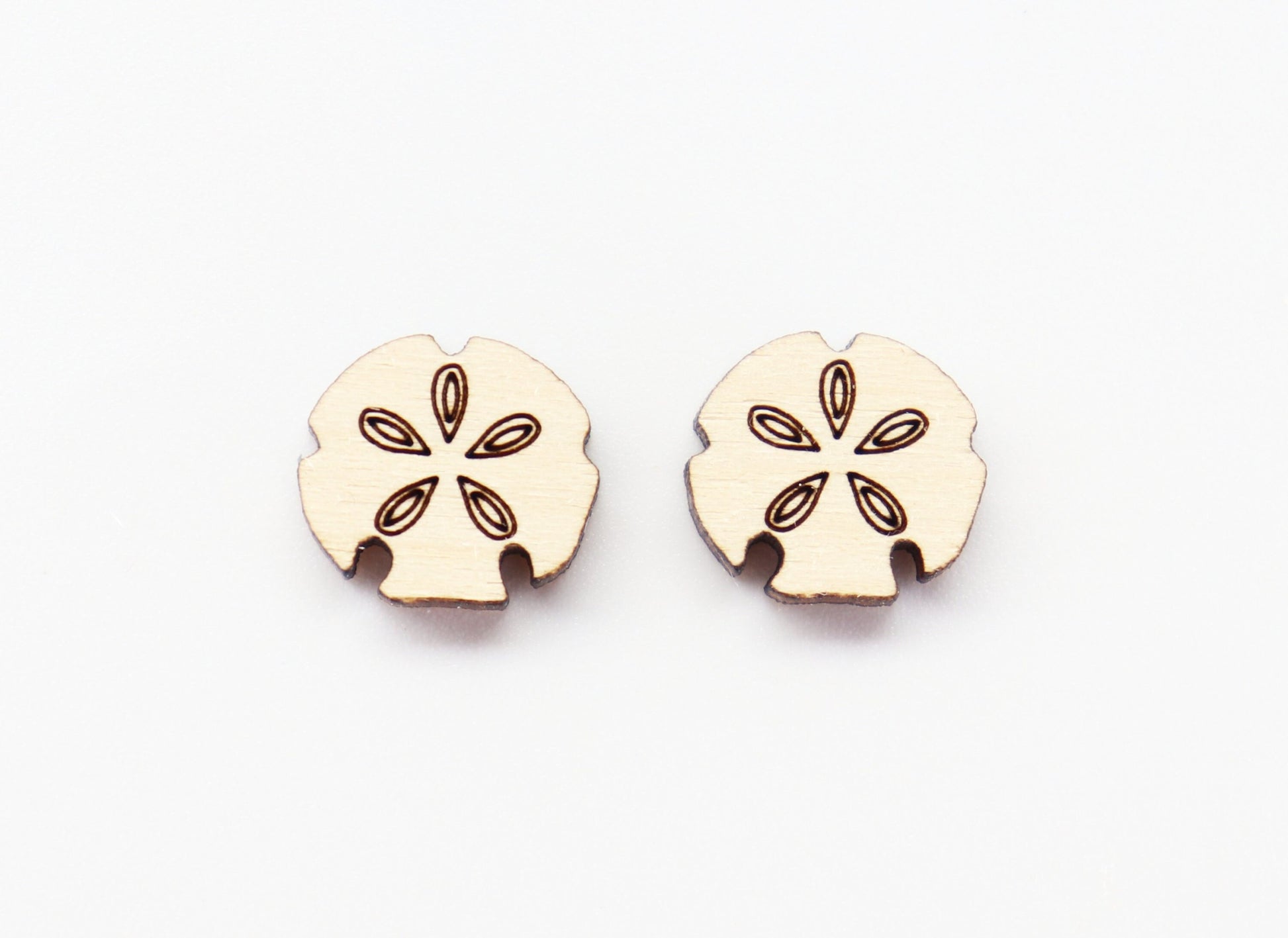 Sand dollar studs, DIY earrings, earring blanks, sold per set