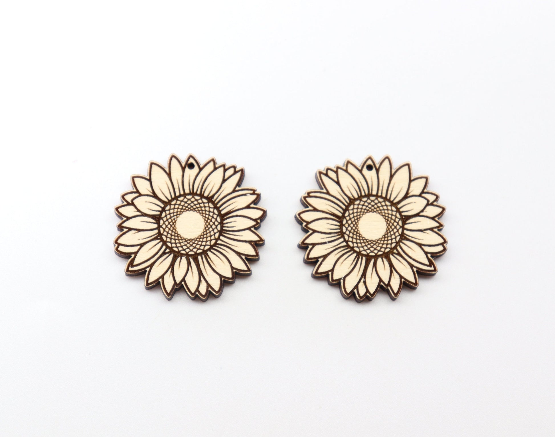 Sunflower earring blanks, earring blanks, wood cutouts