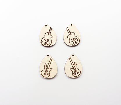 Guitar earrings, DIY earrings, earring blanks, sold per set