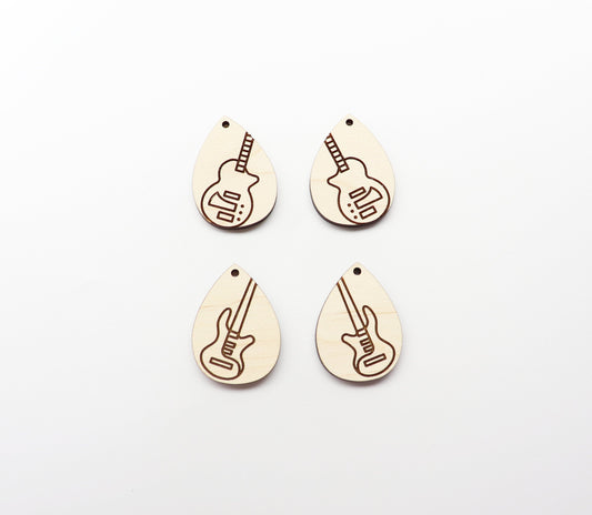 Guitar earrings, DIY earrings, earring blanks, sold per set