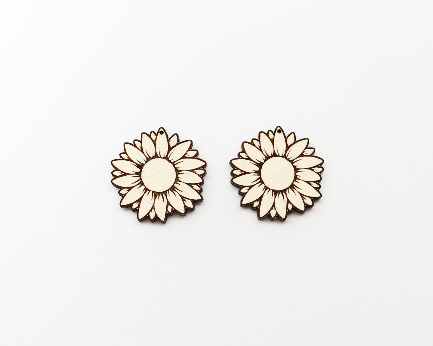 Sunflower earring blanks, earring blanks, wood cutouts