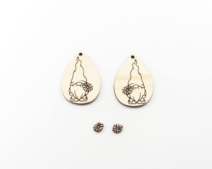 2 Piece gnome earring blanks, earring blanks, DIY earrings