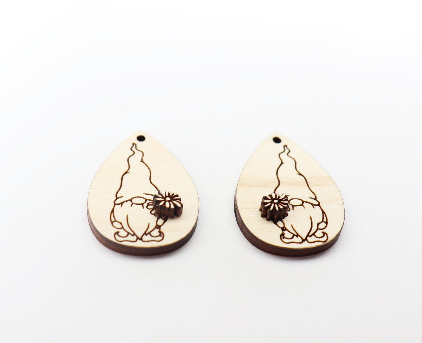 2 Piece gnome earring blanks, earring blanks, DIY earrings