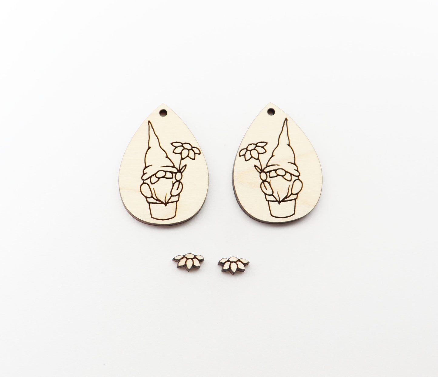 2 Piece gnome earring blanks, earring blanks, DIY earrings