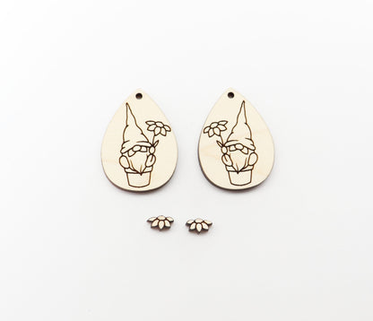 2 Piece gnome earring blanks, earring blanks, DIY earrings