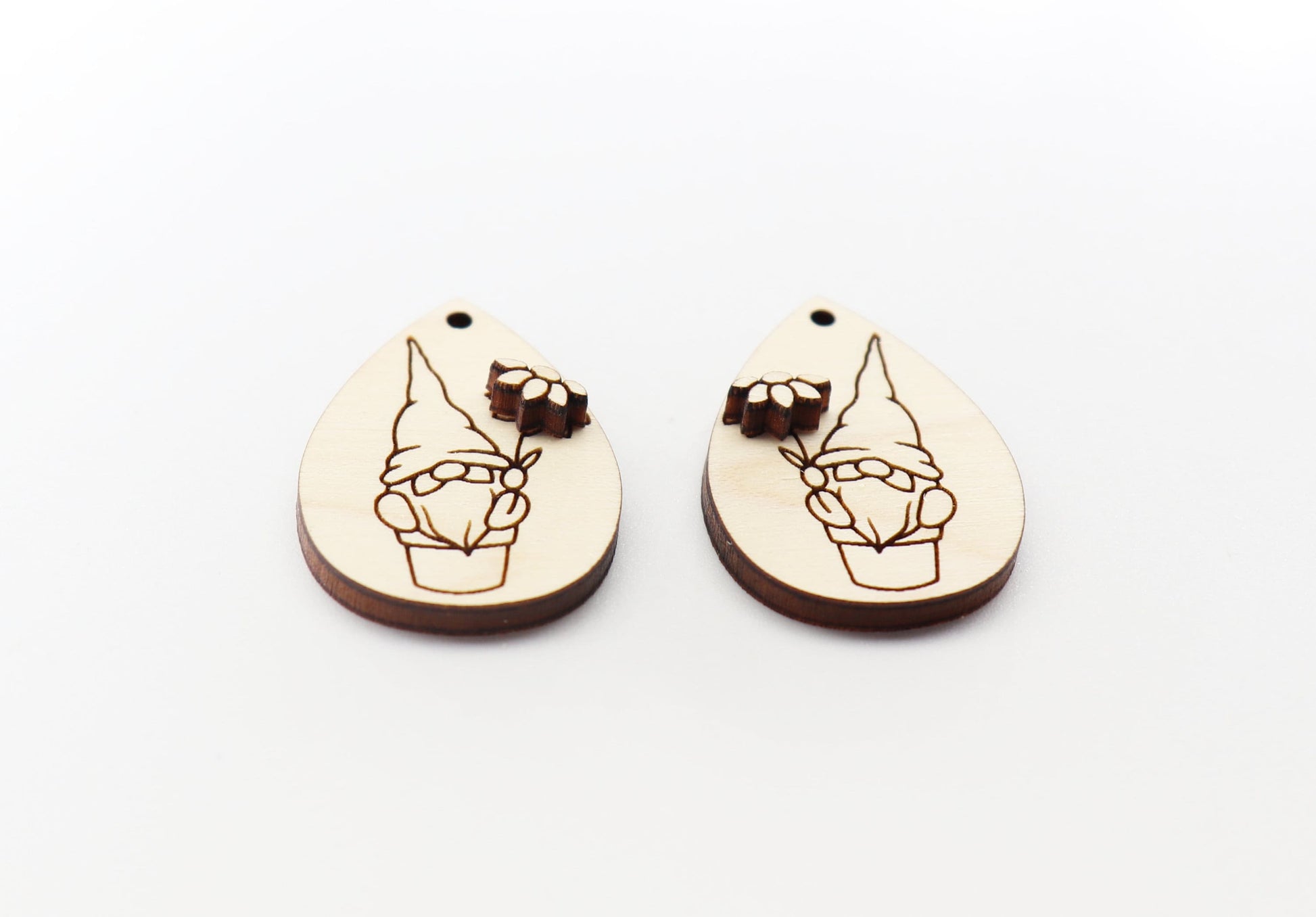 2 Piece gnome earring blanks, earring blanks, DIY earrings