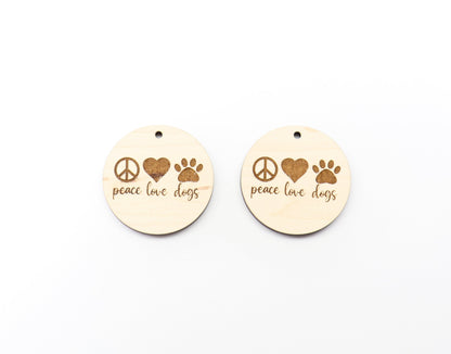 Dog earring blanks, wood earrings