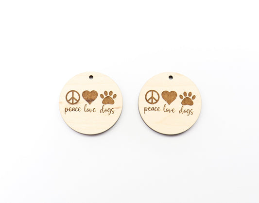 Dog earring blanks, wood earrings