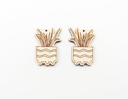 Plant earrings, Plant earring blanks, earring blanks, wood earrings