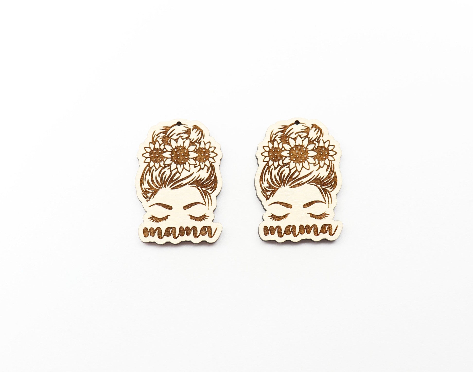 Mama earring blanks, earring blanks, wood cutouts