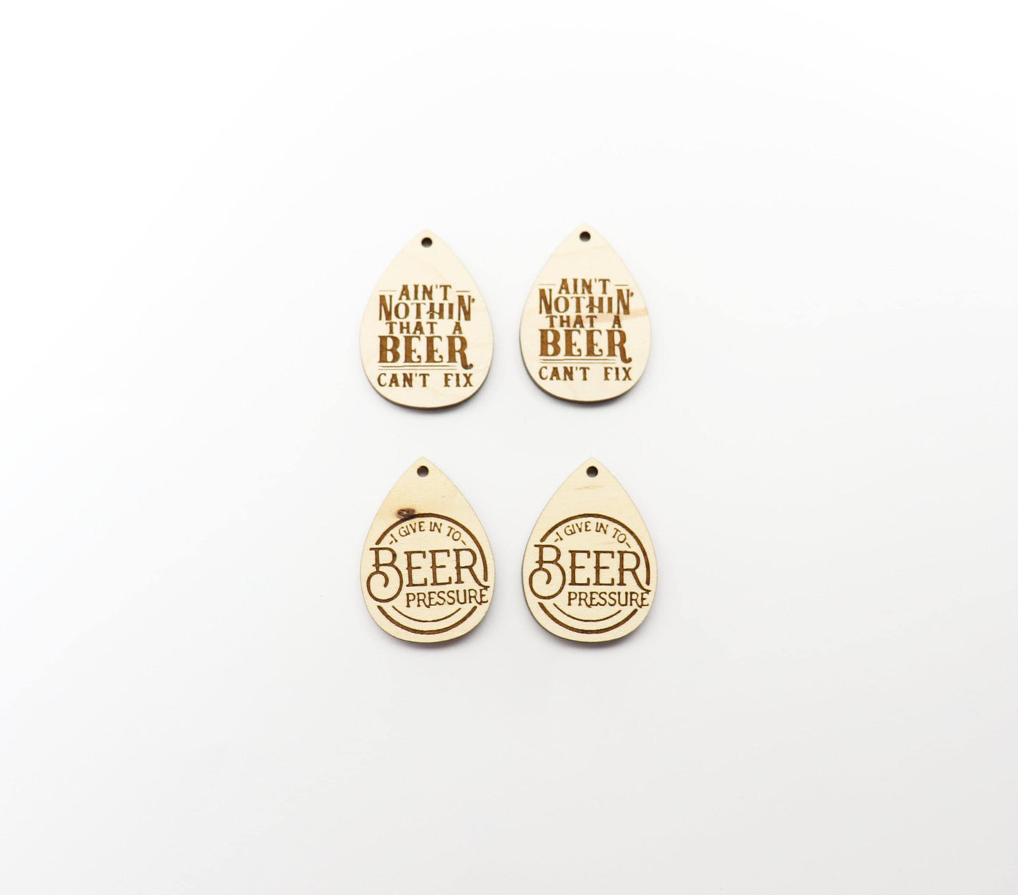 Beer earring blanks, wood earring blanks, sold per set