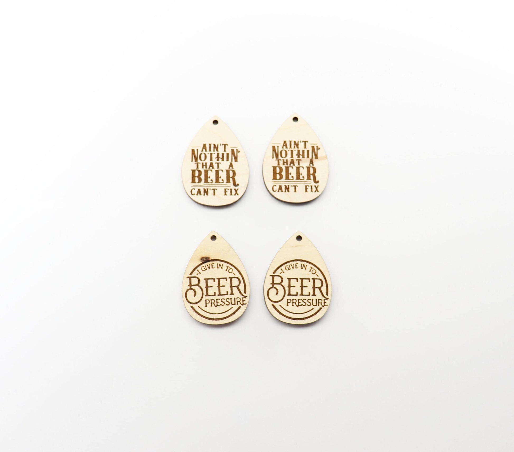 Beer earring blanks, wood earring blanks, sold per set