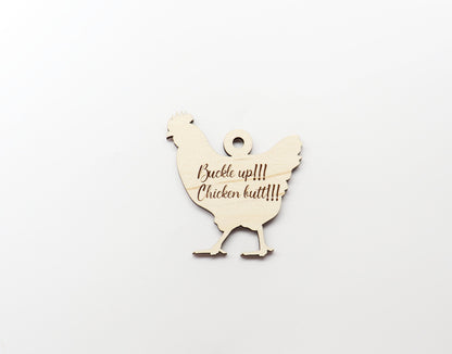 Chicken butt car charm, wood blanks, wood car charm