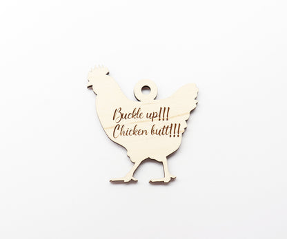 Chicken butt car charm, wood blanks, wood car charm