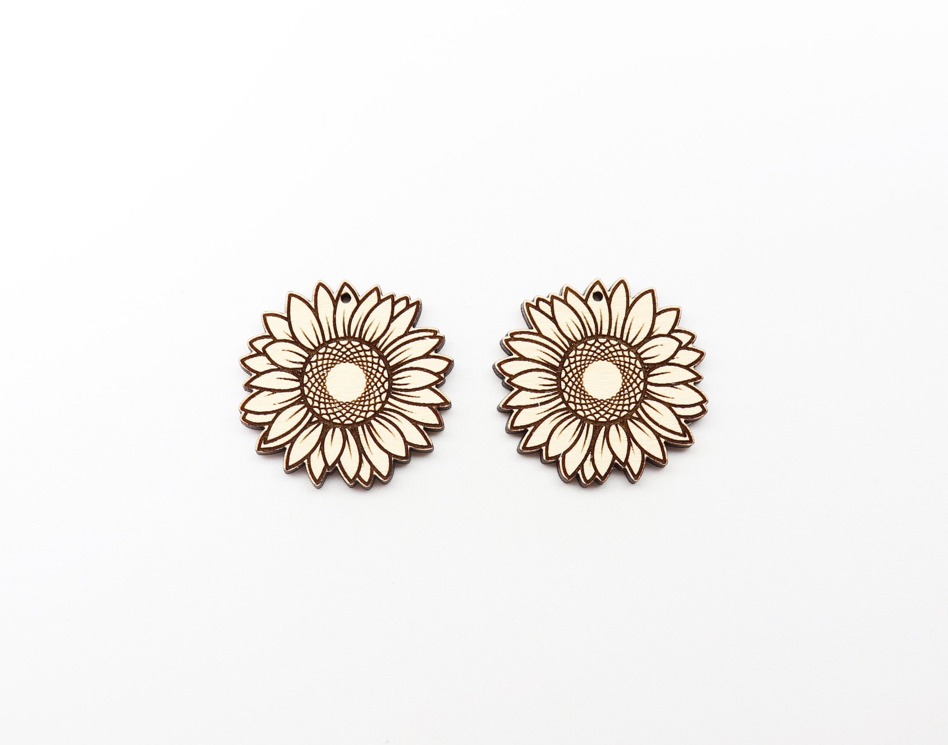 Sunflower earring blanks, earring blanks, wood cutouts