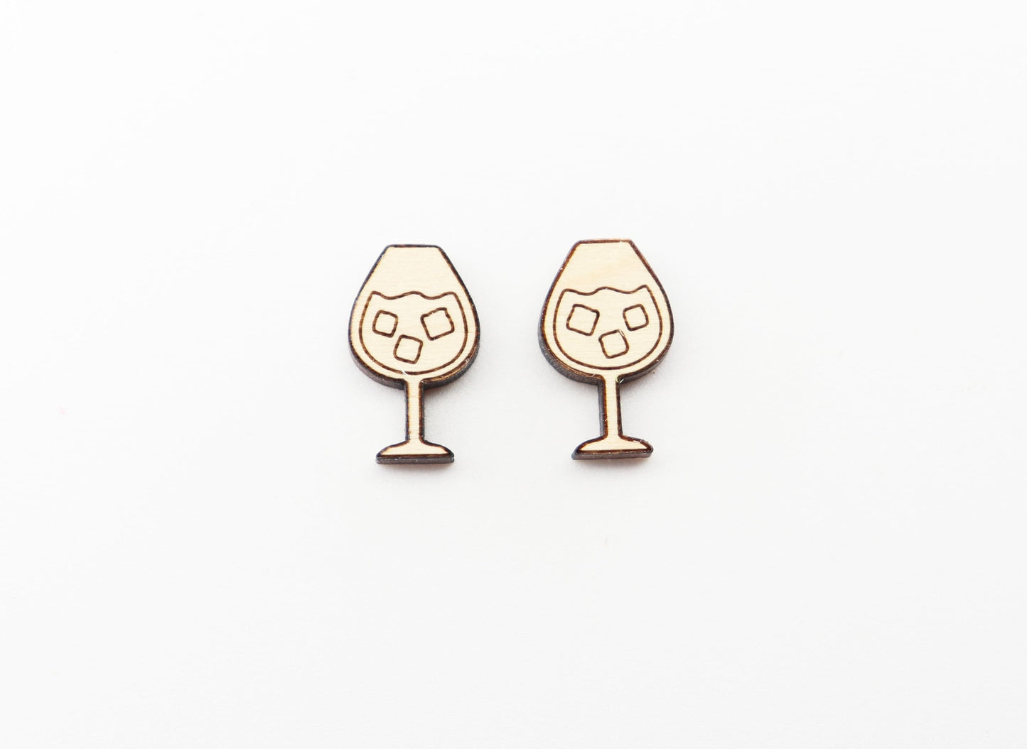 Wine stud blanks, DIY earrings, mixed drinks studs, sold per set