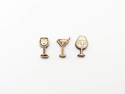 Wine stud blanks, DIY earrings, mixed drinks studs, sold per set