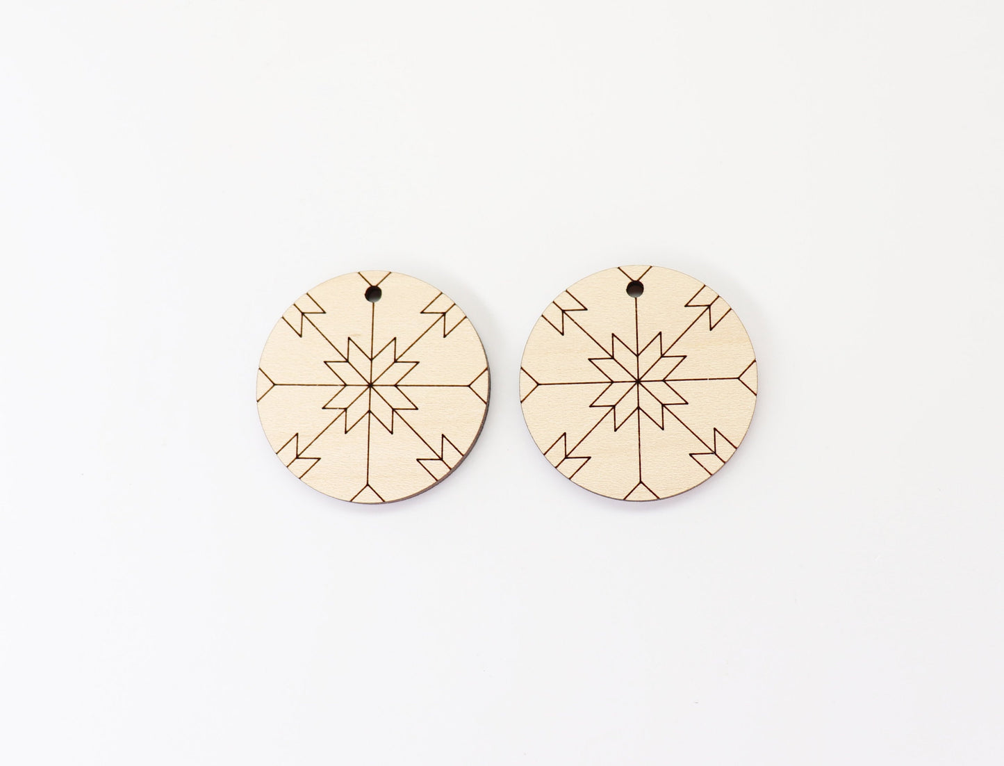 Barn quilt wood earring blanks, wood earring blanks, sold per set