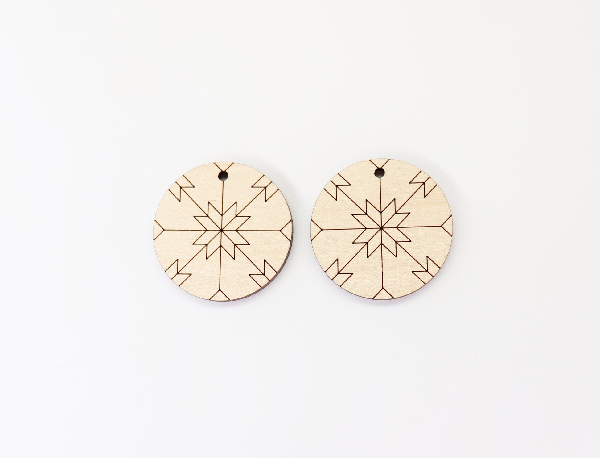 Barn quilt wood earring blanks, wood earring blanks, sold per set