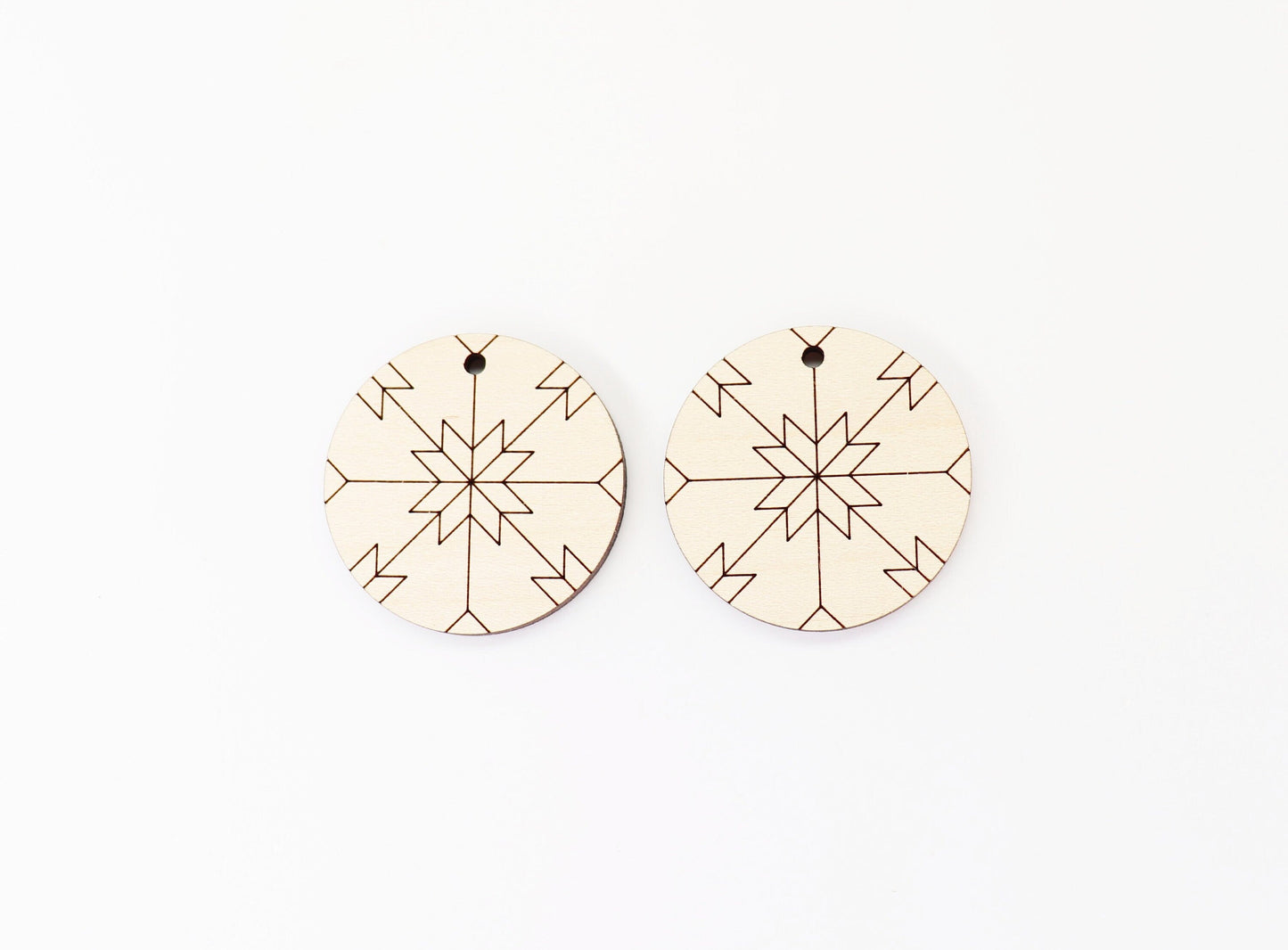 Barn quilt wood earring blanks, wood earring blanks, sold per set