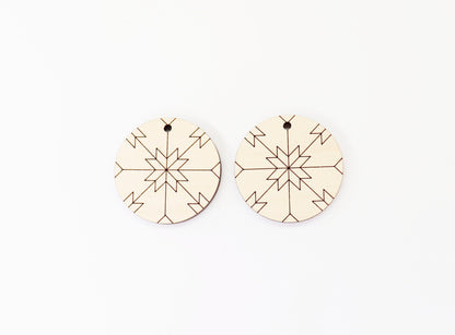 Barn quilt wood earring blanks, wood earring blanks, sold per set