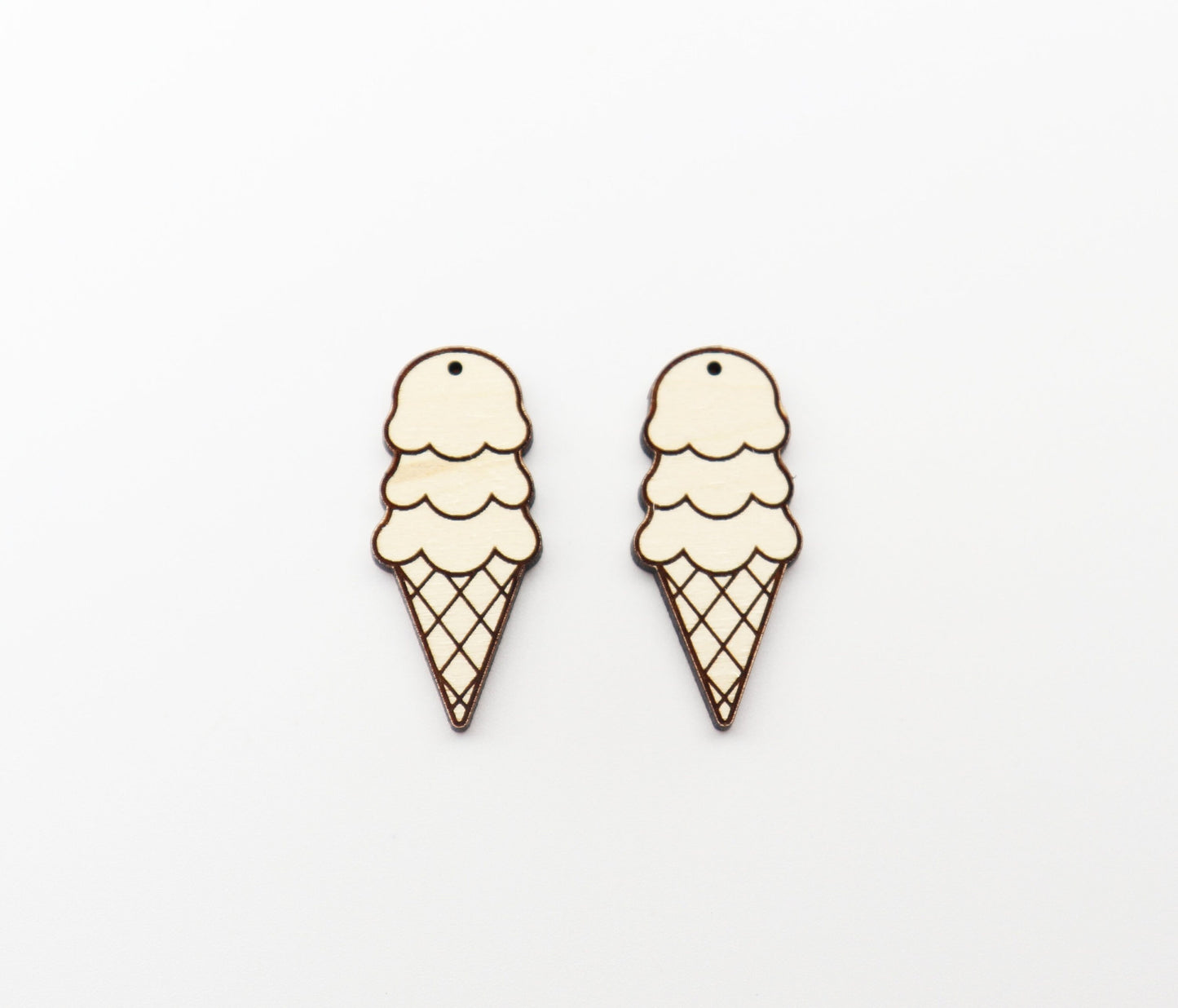 Ice cream wood earring blanks, bar earrings, DIY earrings, earring blanks, sold per set