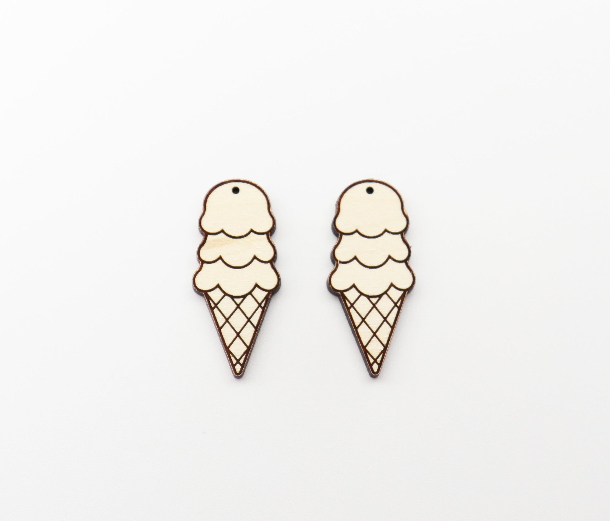 Ice cream wood earring blanks, bar earrings, DIY earrings, earring blanks, sold per set