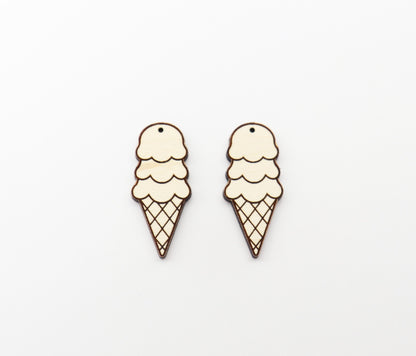 Ice cream wood earring blanks, bar earrings, DIY earrings, earring blanks, sold per set