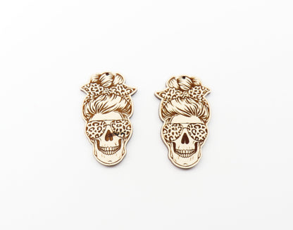 Skull earrings, earring blanks, sold per set