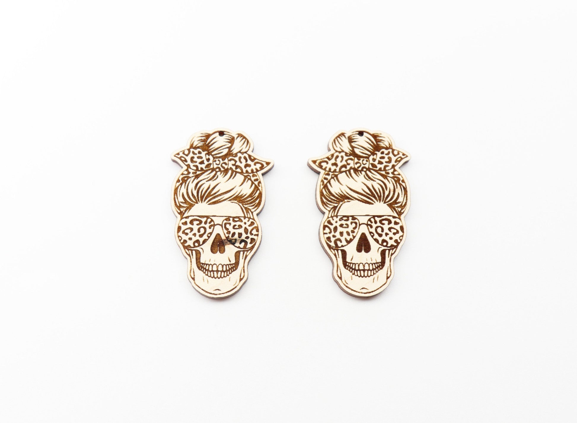 Skull earrings, earring blanks, sold per set