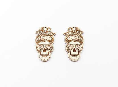 Skull earrings, earring blanks, sold per set