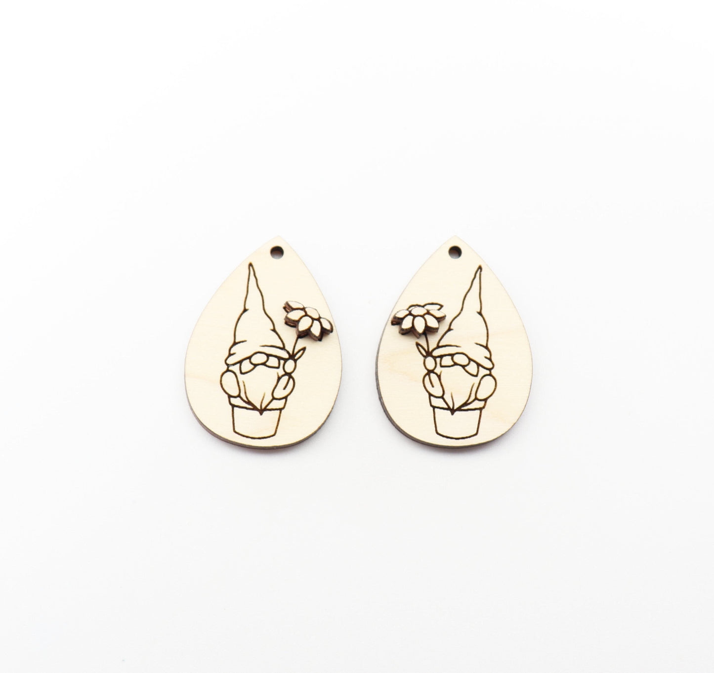 2 Piece gnome earring blanks, earring blanks, DIY earrings