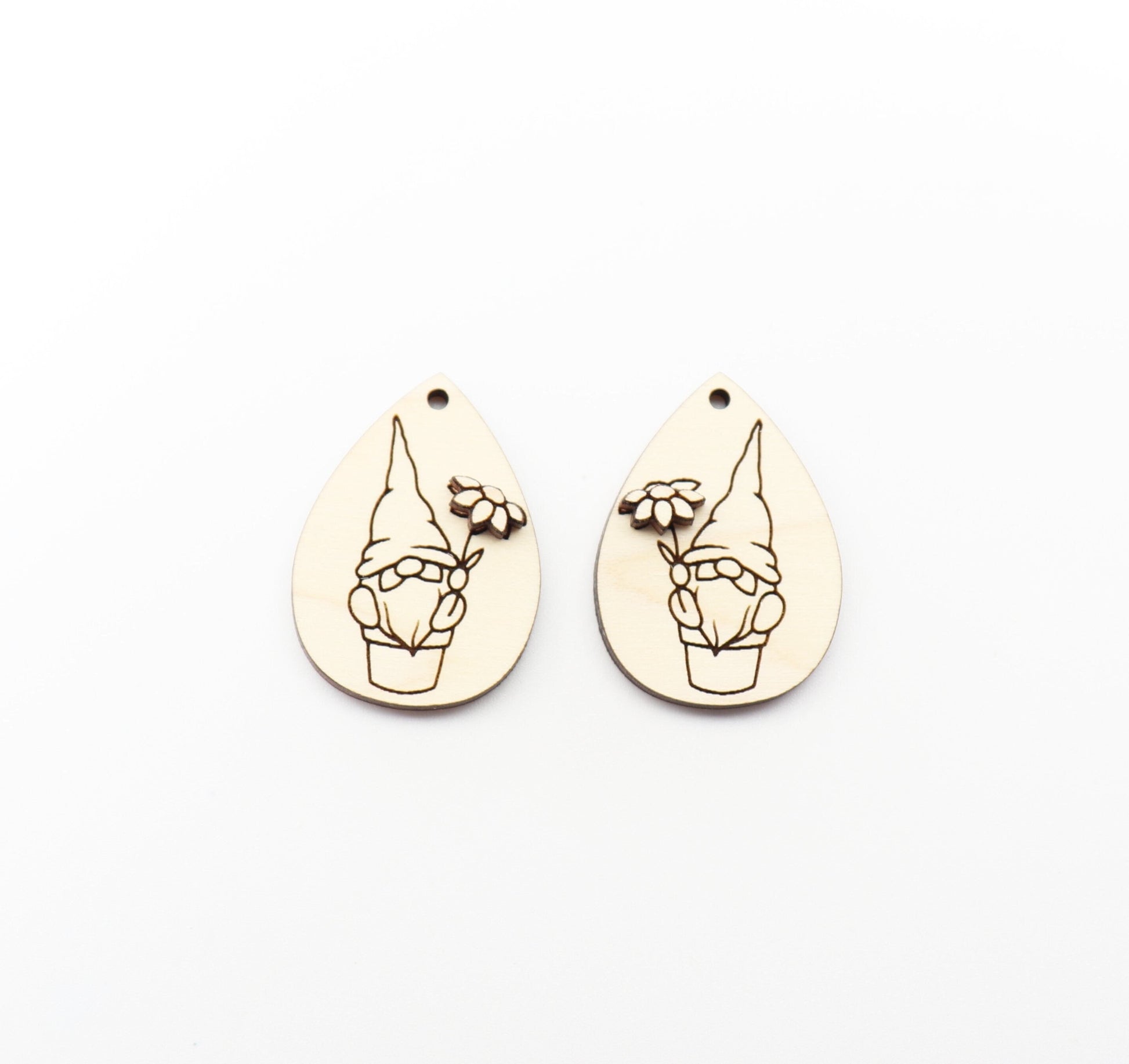 2 Piece gnome earring blanks, earring blanks, DIY earrings