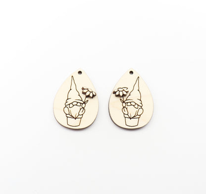 2 Piece gnome earring blanks, earring blanks, DIY earrings